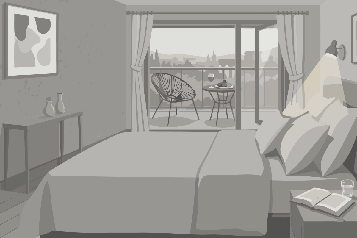 Quarto Standard com Cama de Casal ou 2 de Solteiro e Varanda